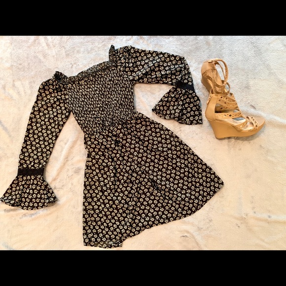 Smocked Boho Mini Dress - Picture 1 of 2